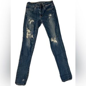 American Eagle Distressed Hi-rise Jeggings size 2